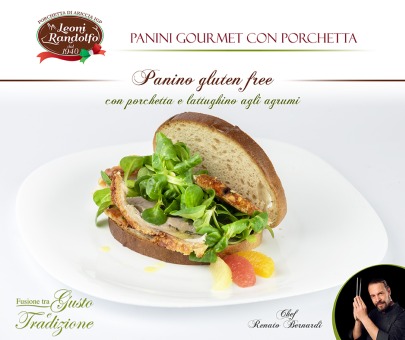 Glutenfreies Sandwich mit Porchetta und Zitrus-Salat
